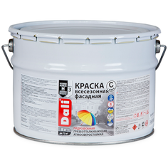 Краска акриловая DALI Фасадная всесезонная влагостойкая моющаяся матовая бесцветный 9 л
