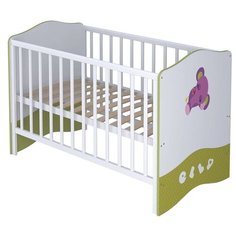 Кроватка Polini Basic Elly 140*70 (классическая) белый/зеленый