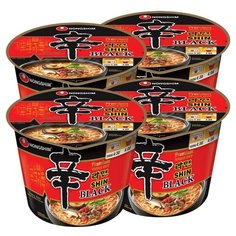 Лапша быстрого приготовления Шин Рамен Блэк Премиум Nongshim, чашка 101 г х 4 шт