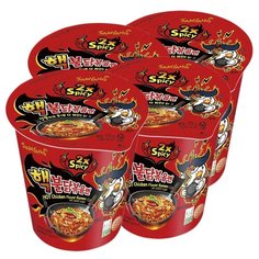 Лапша быстрого приготовления Hot Chicken со вкусом курицы, очень острая Samyang, стакан 70 г х 4 шт