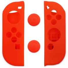 Защитный комплект ARbitt Cokebox (накладки и кнопки красные) из высококачественной резины Soft Touch для контроллеров Joy-Con игровой консоли Nintendo Switch Anylife
