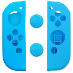 Защитный комплект ARbitt Cokebox (накладки и кнопки синий) из высококачественной резины Soft Touch для контроллеров Joy-Con игровой консоли Nintendo Switch Anylife