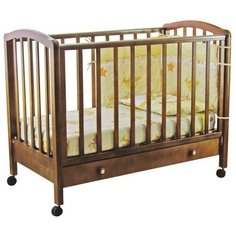Кроватка Фея 600 (качалка) темный мед