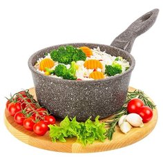 Ковш 1,2 л ГАРМОНИЯ ВКУСА "Коричневый опал" С КРЫШКОЙ ф16, н/р, 33х17х13 см Elan Gallery