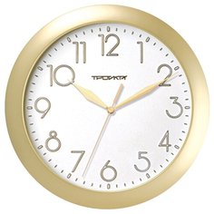 Часы настенные кварцевые Тройка 11171183 золотистый