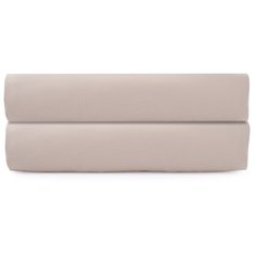 Простыня на резинке из сатина бежевого цвета из коллекции Essential, 180х200 см Tkano