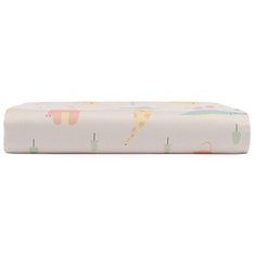 Простыня овальная на резинке из сатина с принтом Animalia world из коллекции Tiny world, 75х125х20 с Tkano