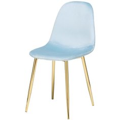 Стул Lilla голубой велюр с золотыми ножками Storeforhome