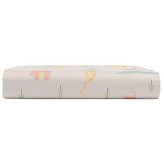 Простыня на резинке из сатина с принтом Animalia world из коллекции Tiny world, 60х120х20 см Tkano