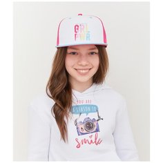 Бейсболка для девочки Totti МВ-1241, размер 54-56, фуксия + голубой