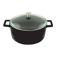 Чугунная кастрюля с крышкой LAVA LV Y TC 24 K3 B 4,49 л, синяя