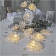 Гирлянда светодиодная NACY ракушки, на батарейках, 10 ламп, длина 1,35 м, таймер, 729-35 Star Trading