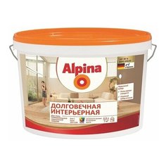 Краска Alpina Долговечная интерьерная моющаяся полуматовая белый 0.9 л