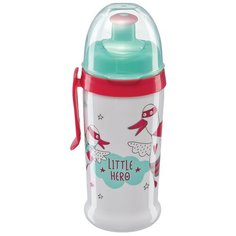 Поильник-непроливайка Happy Baby 14014, 360 мл белый/красный/зеленый