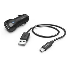 Комплект зар./устр. Hama H-183246 2.4A универсальное кабель microUSB черный (00183246)
