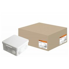 Распаячная коробка ОП 100х100х55мм, крышка, IP54, 8вх. инд. штрихкод TDM