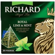 Чай зеленый Richard Royal lime&mint в пирамидках, 20 шт.