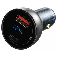 Автомобильное зарядное устройство Baseus Particular Digital Display QC+PPS Dual Quick Charger Car Charger 65W Light ochre