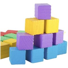 Обучающий материал , набор 20 кубиков цветные большие 1558456 Сима ленд