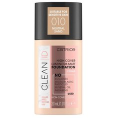CATRICE Тональный крем Clean id high cover luminous matt foundation, 30 мл, оттенок: 010 Neutral Sand