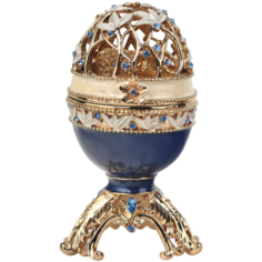 Яйцо в стиле Фаберже пасхальное сувенирное с цветами и слоном внутри (Faberge Easter Egg). Коллекционная интерьерная декоративная шкатулка для ювелирных украшений, бижутерии, пасха, декор, винтаж, антик, подарки, сувениры, статуэтка, фигурка слон, инт Keren Kopal