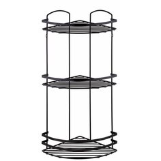 Полка в ванную угловая LM009B 3 яруса 24*24*62 чёрный матовый Tekno Tel