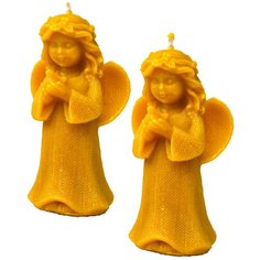 Свеча из воска "Ангел с птицей" (комплект 2 шт)