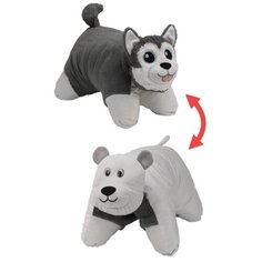 Игрушка-подушка 1 TOY Вывернушка Хаски-Полярный медведь 45,7х55,8 см