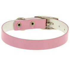 Ошейник "Синтетик" двойной лаковый 10мм обх. шеи 16-22 см розовый Каскад