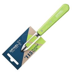 Нож для чистки овощей Opinel №115, деревянная рукоять, нержавеющая сталь, зеленый, блистер, 001930