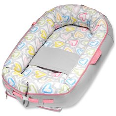 Комплект Loombee кокон XL + одеяло розовый/серый