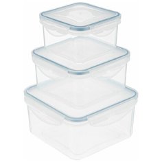 Tescoma Набор контейнеров квадратных Freshbox 892040, голубой/прозрачный