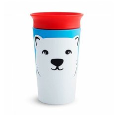 Чашка Munchkin непроливайка Miracle 360° Эко Арктический медведь 51779, белый/синий/красный
