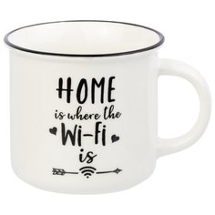 Кружка 400 мл 12*9,5*8,5 см "HOME is where the Wi-Fi" NEW BONE CHINA Elan Gallery