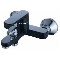 Смеситель для ванны латунный с литым изливом и душевой лейкой, чёрный Diadonna