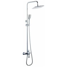 Смеситель для ванны (душевая система) латунный с тропическим душем 260 мм, хром Diadonna