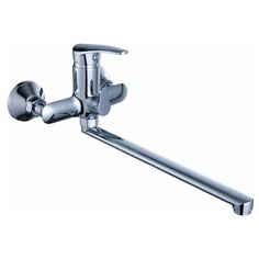 Смеситель для ванны латунный с длинным поворотным изливом 35 см и душевой лейкой Diadonna