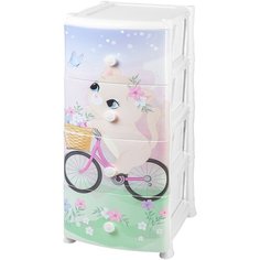 Комод 4-х секционный декор сплошной 40х48х95 см Violet Kitty