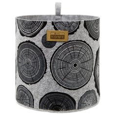 Органайзер для хранения "Корзинка"EcoPrint"Спил", светло-серый, 24х24х22см, 8л EVA