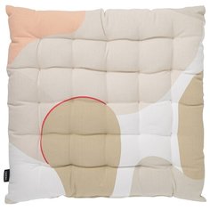 Подушка на стул из хлопка бежевого цвета с авторским принтом из коллекции Freak Fruit, 40х40 см Tkano