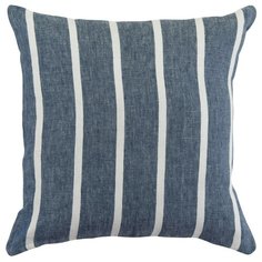 Чехол на подушку декоративный в полоску темно-синего цвета из коллекции Essential, 45х45 см Tkano
