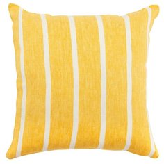 Чехол на подушку декоративный в полоску горчичного цвета из коллекции Essential, 45х45 см Tkano