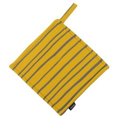 Прихватка из хлопка горчичного цвета с принтом Полоски из коллекции Prairie, 22х22 см Tkano