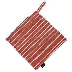 Прихватка из хлопка терракотового цвета с принтом Полоски из коллекции Prairie, 22х22 см Tkano