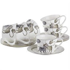 Чайный сервиз Lefard Котики 264-296, 6 персон, 12 предм., белый