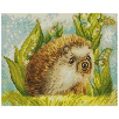 Набор для творчества Белоснежка алмазная мозайка Ёжик в ландышах 20 на 25 см