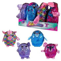 Shimmeez (Шиммиз) серия2, плюшевые фигурки животных в пайетках, 35 см, 4 ассортю, 6 шт в дисплее Beverly Hills Teddy Bear Company