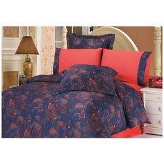 Постельное белье шелк-сатин MOROCCO синий евро, Le Vele