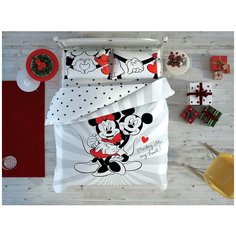 Постельное белье люкс ранфорс СВЕТЯЩЕЕСЯ MINNIE&MICKEY LOVE DAY евро, TAC