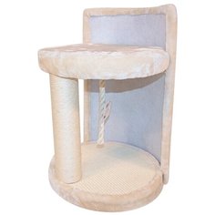 Когтеточка-лежак 40х40х50 см, с игрушкой, кремовый Pet Choice